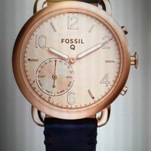 Fossil Hybrid Smart Watch - Q Tailor Navy Leather